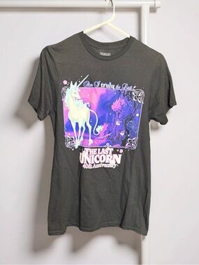 Graphic Tee - Black with Pastel Unicorn Artwork